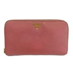 PRADA サフィアーノレザー ラウンドファスナー長財布 ピンク - メルカリ