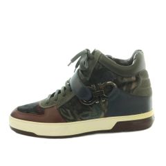 サルヴァトーレフェラガモ ハイカットスニーカー ベロア レザー 総柄 サルヴァトーレフェラガモ Salvatore Ferragamo ハイカットスニーカー