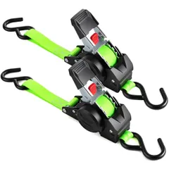 JiiinMiiin 自動巻き取り式 ラチェットベルト 荷締めベルト 長さ3M 幅2.5CM 2本セット GS認証 多用途 引越し 運搬用AR d1e3c97fのサムネイル
