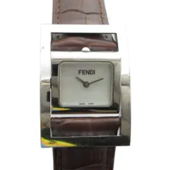 フェンディ FENDI 054-522 腕時計 ウォッチ クォーツ スクエア レザーベルト シェル文字盤 シルバー色 ■GY18 /MQのサムネイル