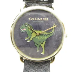 コーチ COACH CA.158.2.34.2334 腕時計 ウォッチ クォーツ 黒文字盤 レザーベルト 恐竜 ゴールド色 ■GY18 /MQのサムネイル