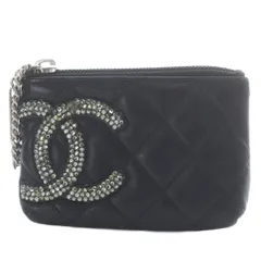 シャネル CHANEL ヴィンテージ カンボンライン コインケース 小銭入れ ココマーク キルティング レザー ブラック 15番台 /YO30 ■OHのサムネイル
