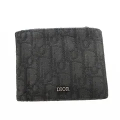 ディオール Dior オブリーク ジャガード 二つ折り 財布 ウォレット トロッター キャンバス レザー グレー /FF ■GY69のサムネイル