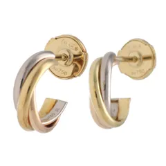 【中古】 Cartier カルティエ トリニティ イヤリング ミニモデル B8301540 ゴールド K18 YG PG WG ピアス 24017696DSのサムネイル