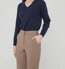 板谷由夏 イエナ別注 SINME Vネック リブニット 長袖 ネイビー - メルカリ