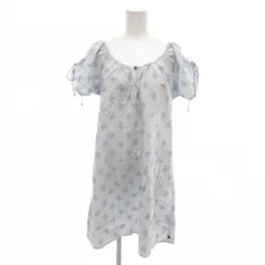 メゾン スコッチ MAISON SCOTCH 美品 ワンピース 1/2 水色 ライトブルー 幾何学模様 ラウンドネック パフスリーブ 半袖 ひざ丈 /SJ ■GY06のサムネイル