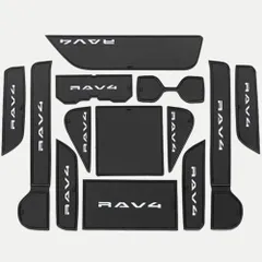 N★RAV4 60系 専用 ドアスロットマット 保護ラバーマット カスタム 内装パーツ ドアポケット 滑り止めシート ドリンクホルダー 汚れ防止 キズ防止 インテリアラバーマット 騒音防止 ドレスアップ アクセサリー 簡単取付 13枚セット（ 54bc4243のサムネイル