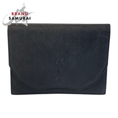 極美品 YvesSaintLaurent イヴサンローラン クラッチバッグ 黒 - メルカリ