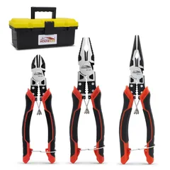 ペンチ 3点セット 多機能 工具セット ニッパー ラジオペンチ 強力ペンチ ワイヤーカッター ばね付き ロック付き 電工 工具 ケース付き★ 2f14dc9fのサムネイル