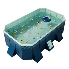 【ヒマラヤ】折りたたみプール 空気入れ不要 160×120×45cm 大型 組立簡単 家庭用 子供用 大人用 FOLDING_POOL ネイビー １６６ フォールディング ビニール★ 8ed9fda1のサムネイル