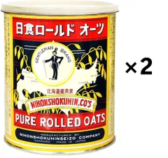 【まとめ買い 2缶 ※訳アリ】日食 ロールドオーツ 350g ( 北海道産 国内製造 オートミール ロールド 無添加 日本食品製造) ※賞味期限2026年10月末※のサムネイル
