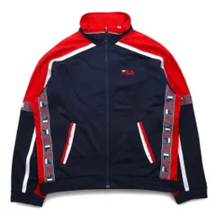 FILA 90年代 トラックジャケット ジャージ XL ネイビー レッド ポリエステル テープロゴのサムネイル