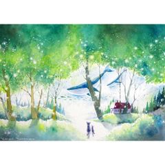 原画）碧色の森【SMサイズ／水彩画／#3150】 - メルカリ