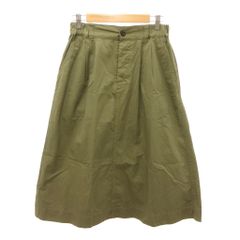 MHL. マーガレットハウエル タックフレアスカート リネン混 ブラック