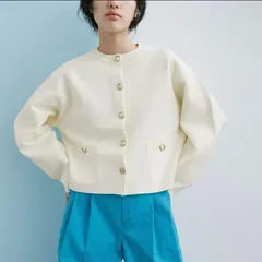 アダムエロペ 【サステナブル】コクーンスリーブニットジャケットのサムネイル