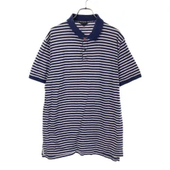 PS Paul Smith ピーエスポールスミス ボーダー 半袖 ポロシャツ L ホワイト×ブルー 鹿の子 メンズ 古着のサムネイル