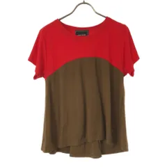 Pierre Cardin ピエールカルダン 半袖 カットソー M レッド×ブラウン Tシャツ レディース 古着のサムネイル