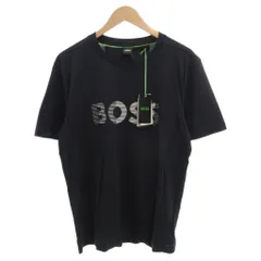 ヒューゴボス HUGO BOSS タグ付き Tシャツ カットソー 半袖 ロゴ プリント コットン L 紺 ネイビー /FFのサムネイル