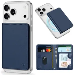 [TUCCH] スマホ カードケース 磁気吸着 6枚カード収納 [RFIDブロッキング] PU合皮 脱着簡単 軽量 背面 カードウォレット 磁気 ウォレットケース iPhone17/16/15/14/13/12シリーズ対応 ダークブルーのサムネイル
