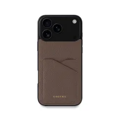 COGURE スマホケース 互換 iPhone17 ProMax ケース 本革 シュリンクカーフレザー カード入れ TPUケース シンプル おしゃれ 専用ボックス付き COPC2 エトープのサムネイル