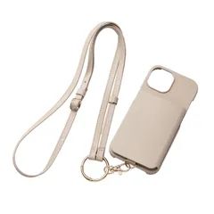 エレコム iPhone15 ケース &me レザー オープンタイプ ショルダーストラップ付き カードポケット付き コインケース付き グレージュ PM-A23APLOSSGBのサムネイル