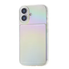 エレコム iPhone 16 ケース クリア オーロラ 推し活 背面ポケット マイクロドット加工 ソフト TPU ワイヤレス充電対応 [写真やカードを収納できる] クリアオーロラ PM-A24AUCTFACRのサムネイル