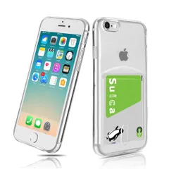 iPhone 7 TPUケース iPhone 8 TPUケース カード収納 Cavor iPhone 8 背面 財布型 ケース クリア 4.7インチ 指紋防止 落下防止 薄型軽量 Qi急速充電対応 iPhone 7 専用 保護カバー 携帯カバー エアクッションのサムネイル