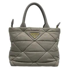 PRADA(プラダ) トートバッグ美品  パデッドトートバッグ 1BG373 グレー キルティング/RE-NYLON レザーのサムネイル