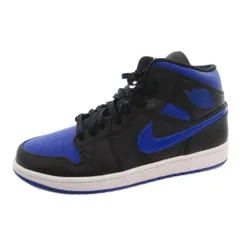 ナイキ NIKE タグ付き AIR JORDAN 1 MID HYPER ROYAL スニーカー シューズ ハイカット 黒 ブラック 青 ブルー 29cm 554724-068 /FFのサムネイル