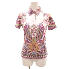 4257 ETRO エトロ フラワー ペイズリー 総柄 半袖ポロシャツ 38 - メルカリ