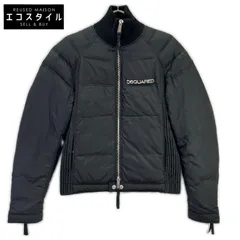 DSQUARED2　ディースクエアード　71AM167 ブラック ナイロン メタルロゴ ダブルジップ リアル ダウンジャケット　46のサムネイル