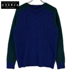 sacai　サカイ　14-00668M パープル×グリーン クルーネック 切り替えニット　1のサムネイル