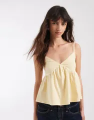 エイソス レディース トップス シャツ ASOS DESIGN trim detail babydoll camin buttermilkのサムネイル
