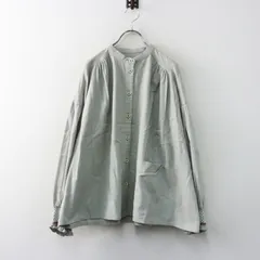 コットンハウスアヤ Cotton House Aya コットン シルク バックギャザーシャツ M｜ライトグレー系 トップス【2400015057187】のサムネイル