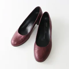 エコー ecco パイソン型押しメタリックパンプス 36＼パープル ヒール シューズ 23cm【2400015057842】のサムネイル
