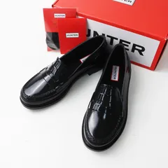 極美品 定価23100円 ヒールグリップ付き ハンター HUNTER リファインド グロス ペニー ローファー UK4(23cm) ブラック／【2400015059266】のサムネイル