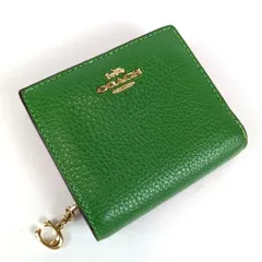 COACH コーチ 二つ折り財布 グリーン系 緑 コンパクト ミニ財布 レディース Cロゴチャーム 近年モデルのサムネイル