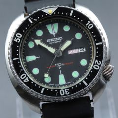[Working Condition] SEIKO Turtle Diver 6309-7040 Black Silver 150m Day-Date Luminous Automatic Men's Watch 1975 #17181