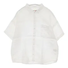 Brocante ドミンゴ 日本製 リネン100% ブラウス サイズ2 半袖シャツ ホワイト レディース ブロカント【中古】6-0627S△のサムネイル