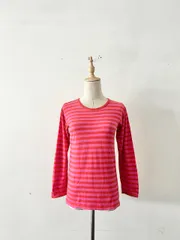 【kids】marimekko ボーダーカットソー  赤ピンク のサムネイル