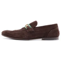 GUCCI (グッチ) シェリーライン ホースビット スウェード レザー ローファー シューズ ブラウン 322500のサムネイル