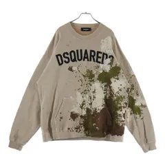 DSQUARED2 (ディースクエアード) 21AW SPRAY&PAINT D2 SWEATER スプレー ペイント クルーネック プルオーバー スウェット トレーナー ベージュ S71GU0471 S25030のサムネイル