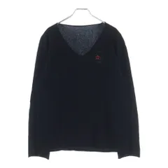 lucien pellat-finet (ルシアンペラフィネ) スカル刺繍 スタースカル カシミヤVネックセーター ブラック #Lのサムネイル