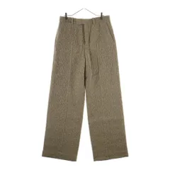 BURBERRY (バーバリー) ウール ピリング ワイド ストレート スラックスパンツ ベージュ 8098027のサムネイル