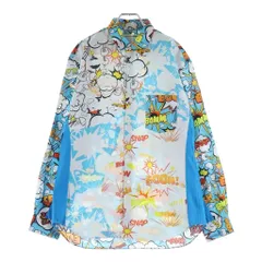 COMME des GARCONS SHIRT (コムデギャルソンシャツ) 19AW コミックプリント ロングスリーブ コットンシャツ ブルー W27021のサムネイル