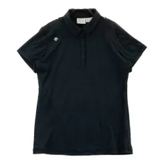 サイズ：L DESCENTE GOLF デサントゴルフ  異素材切替 半袖ポロシャツ  ブラック系 [240101724316] ゴルフウェア レディース ストストのサムネイル