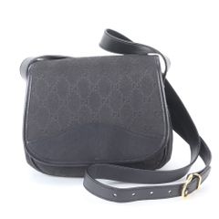 GUCCI グッチ GGキャンバス 261 レザー ショルダーバッグ ブラック