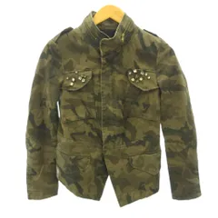 ザラ ベーシック ZARA BASIC ジャケット ブルゾン 迷彩柄 カモフラージュ ビジュー S カーキ系 0706のサムネイル