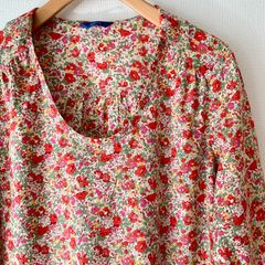 464 ユニ yuni 花柄 総刺繍 エンブロイダリー バンドカラー シャツ