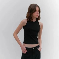 HALTER NECK COMPACT ニット ブラック lagua gem - メルカリ